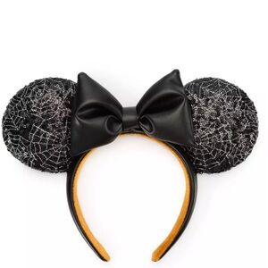 Black Spider Web Sequin Mickey Ears